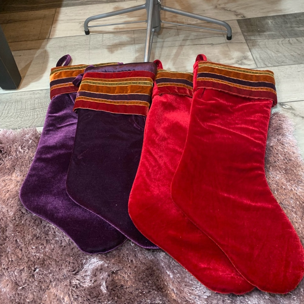 Like new set of 4 velvet stocking stuffers
